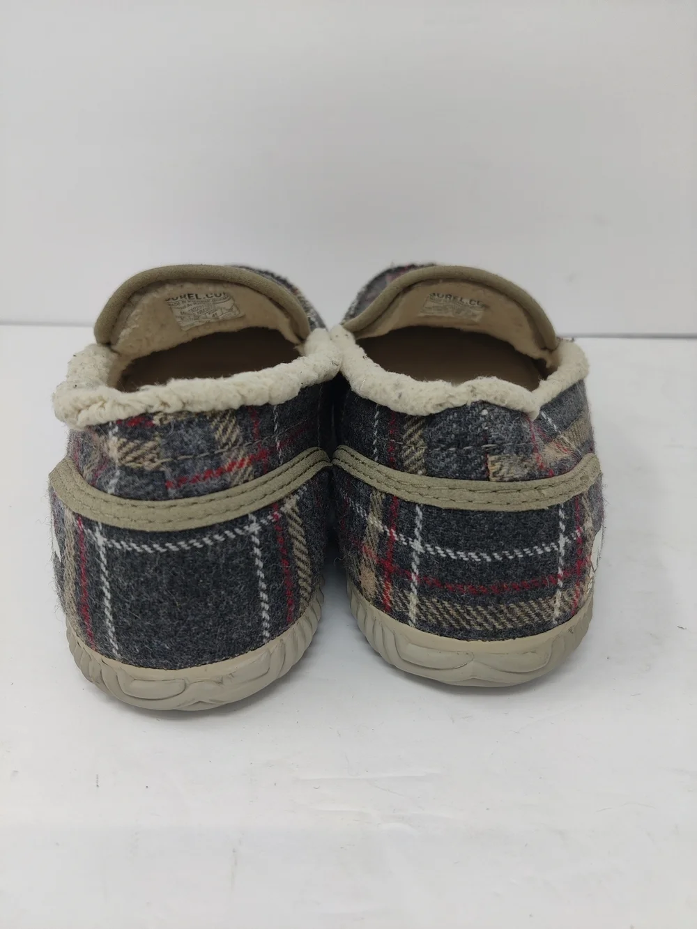 Sorel Plaid Faux Fur Lined Moc Slippers Men's 8 NM3870-271